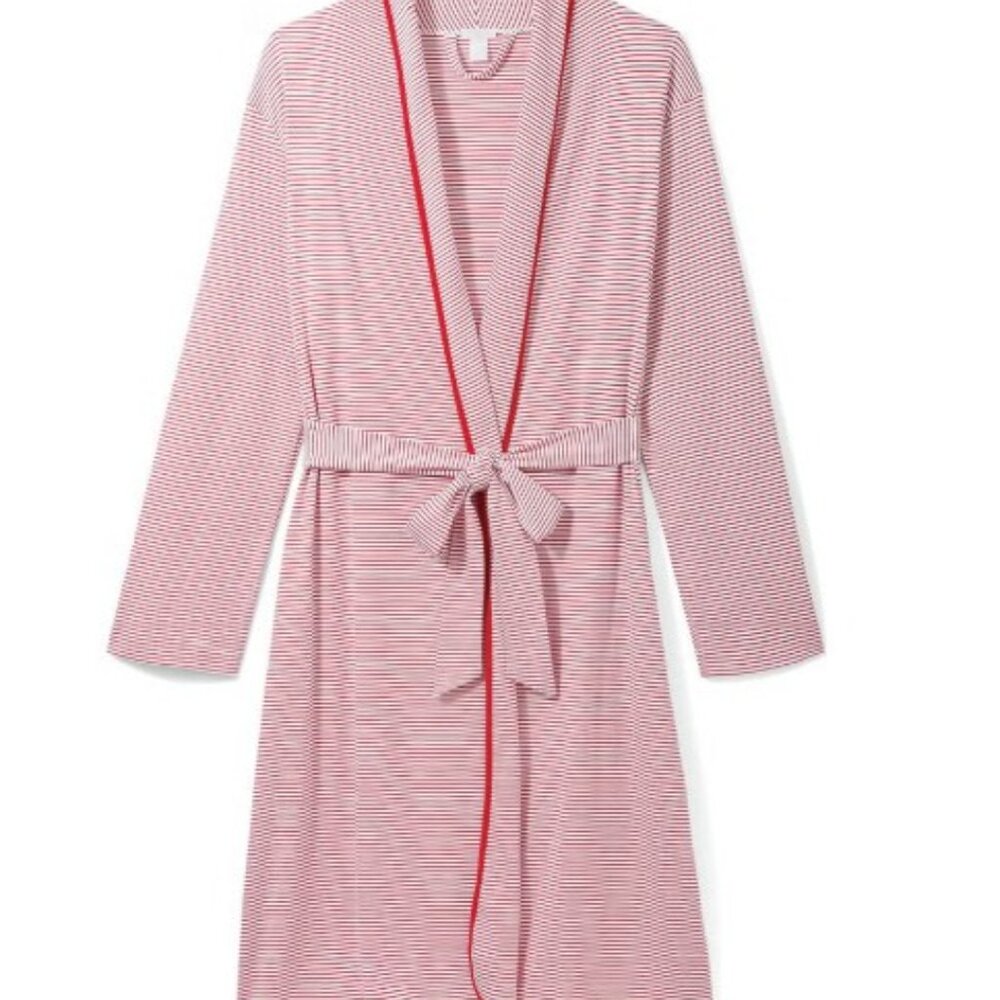 Lake Pima Short Robe in Red and White Stripe